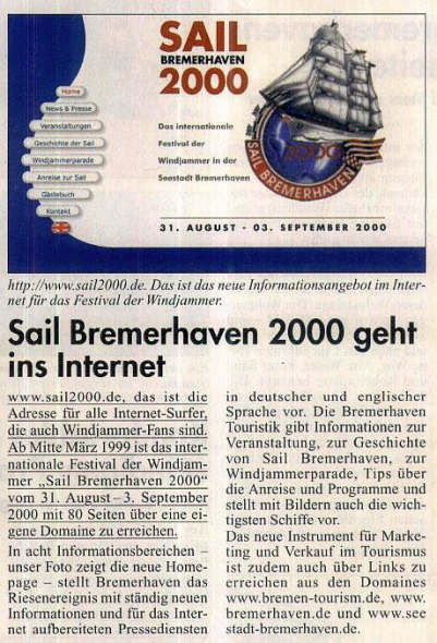 Clemens Wudel entwickelt Sail2000 Webseite